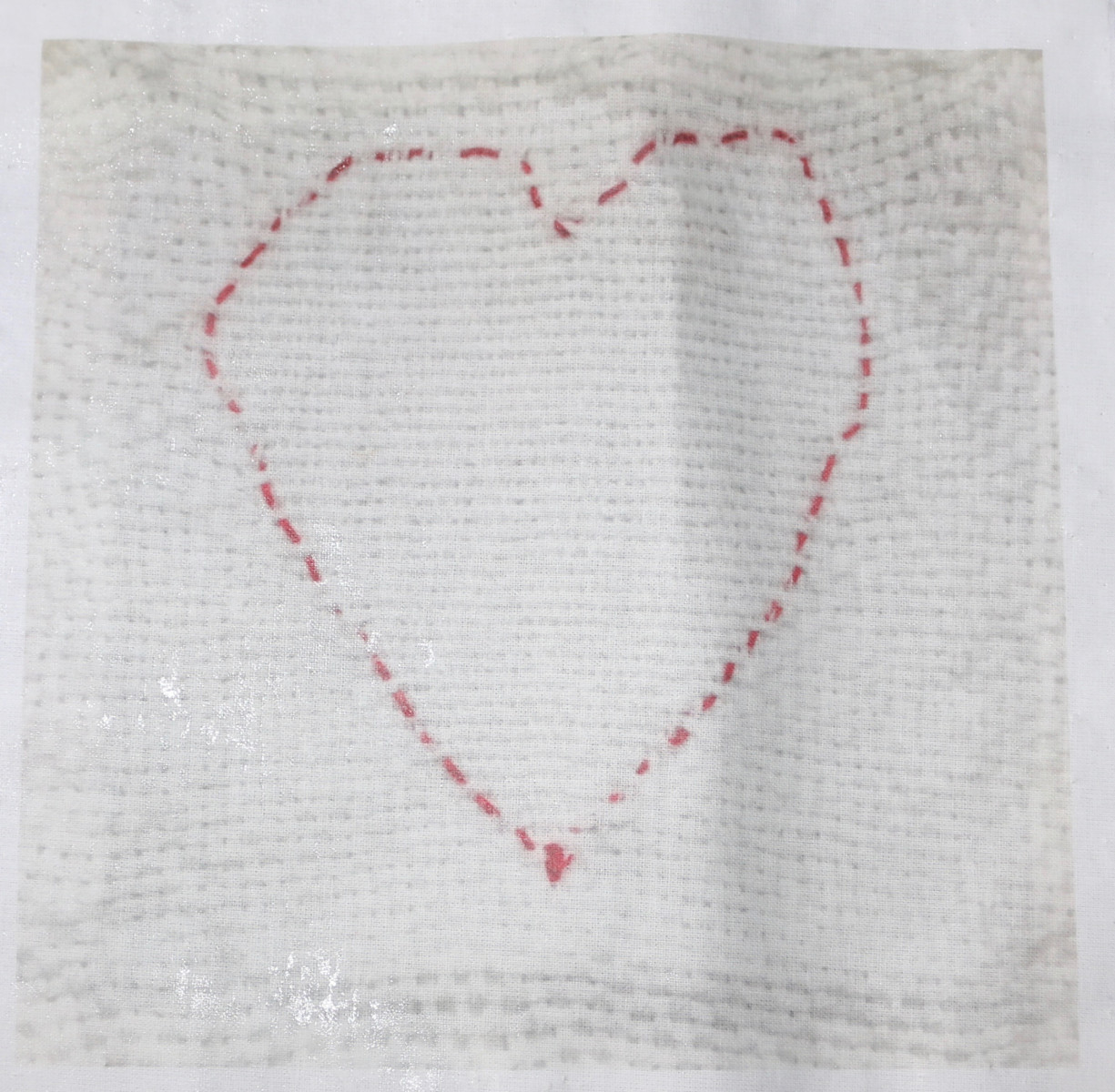 Stitched outline of a heart