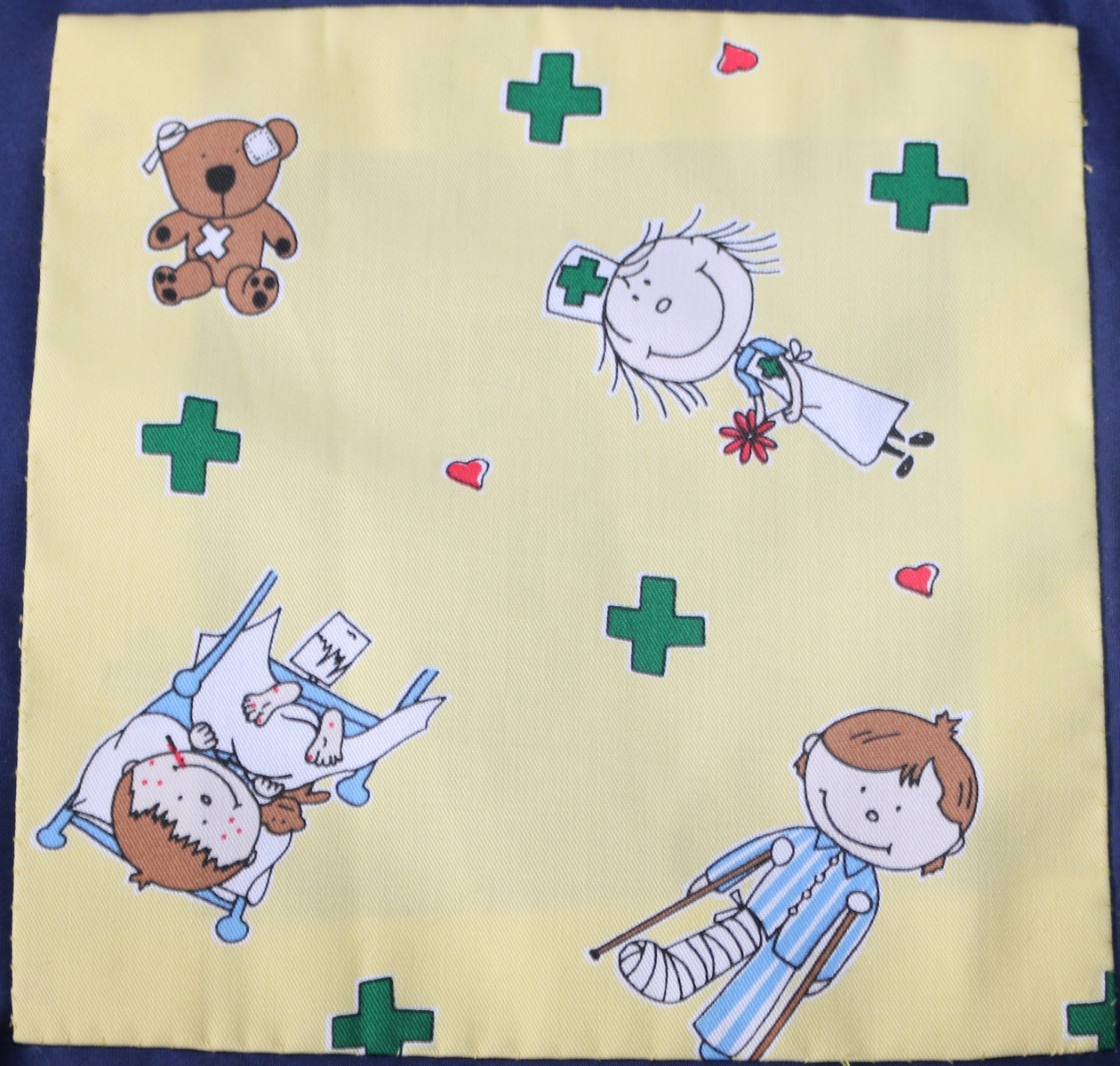 Material with children's hospital images