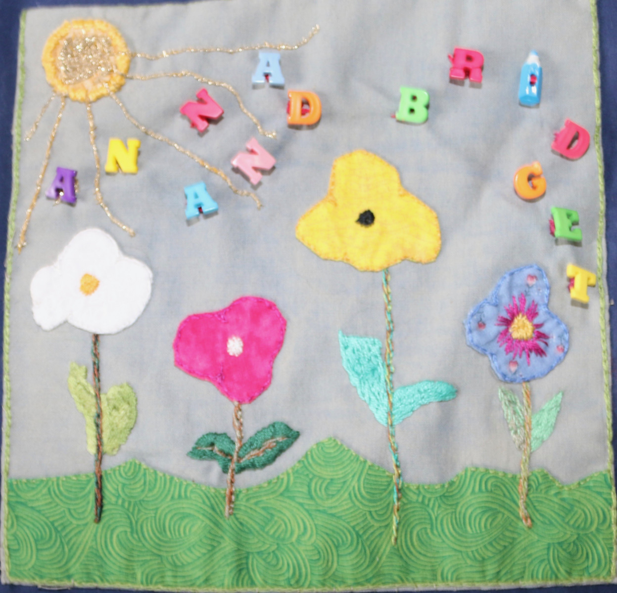 Colage/embroidery of flowers