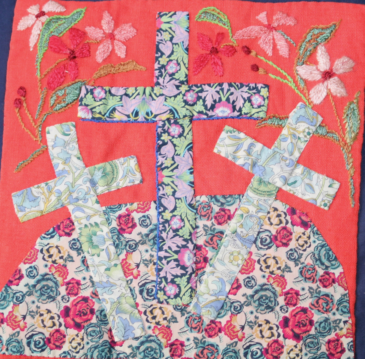 3 floral crosses